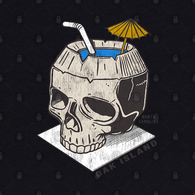 Oak Island, NC Summertime Vacationing Skull Drink by Contentarama